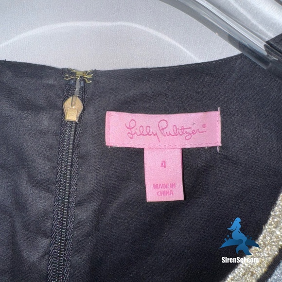 1142 Lilly Pulitzer Mila Shift Dress - Size 4 - Black/Silver - Picture 5 of 16